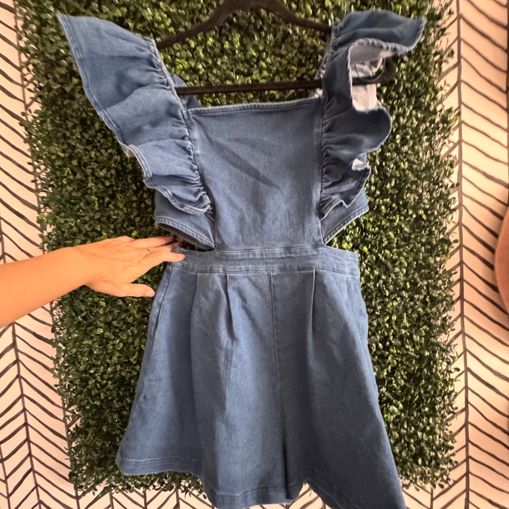 Denim Ruffle Romper